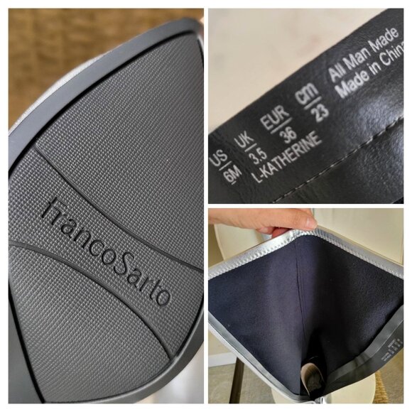 Franco Sarto Women's L-Katherine Pointed Toe Knee High Boots Silver Metallic-6M - Picture 2 of 9